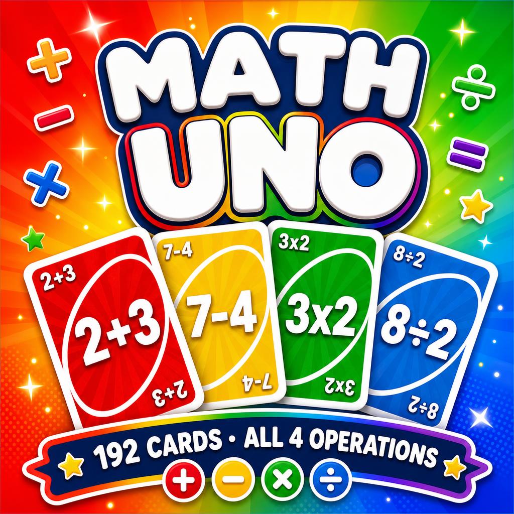 Mathe UNO — Komplettes Set cover